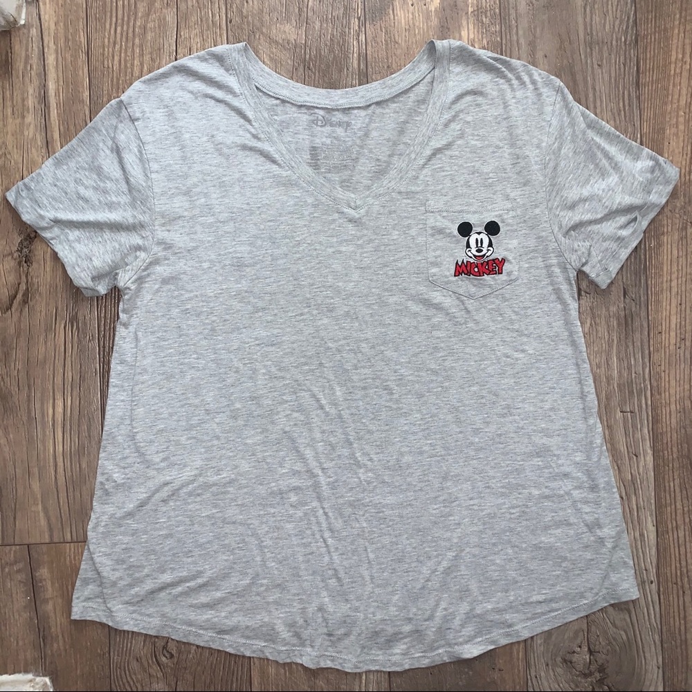 Mickey Mouse v-neck t-shirt with cuffed sleeves